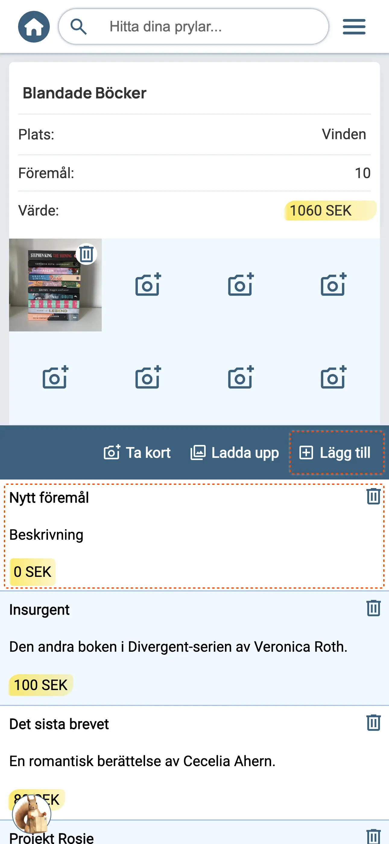 Lägg till saker 1